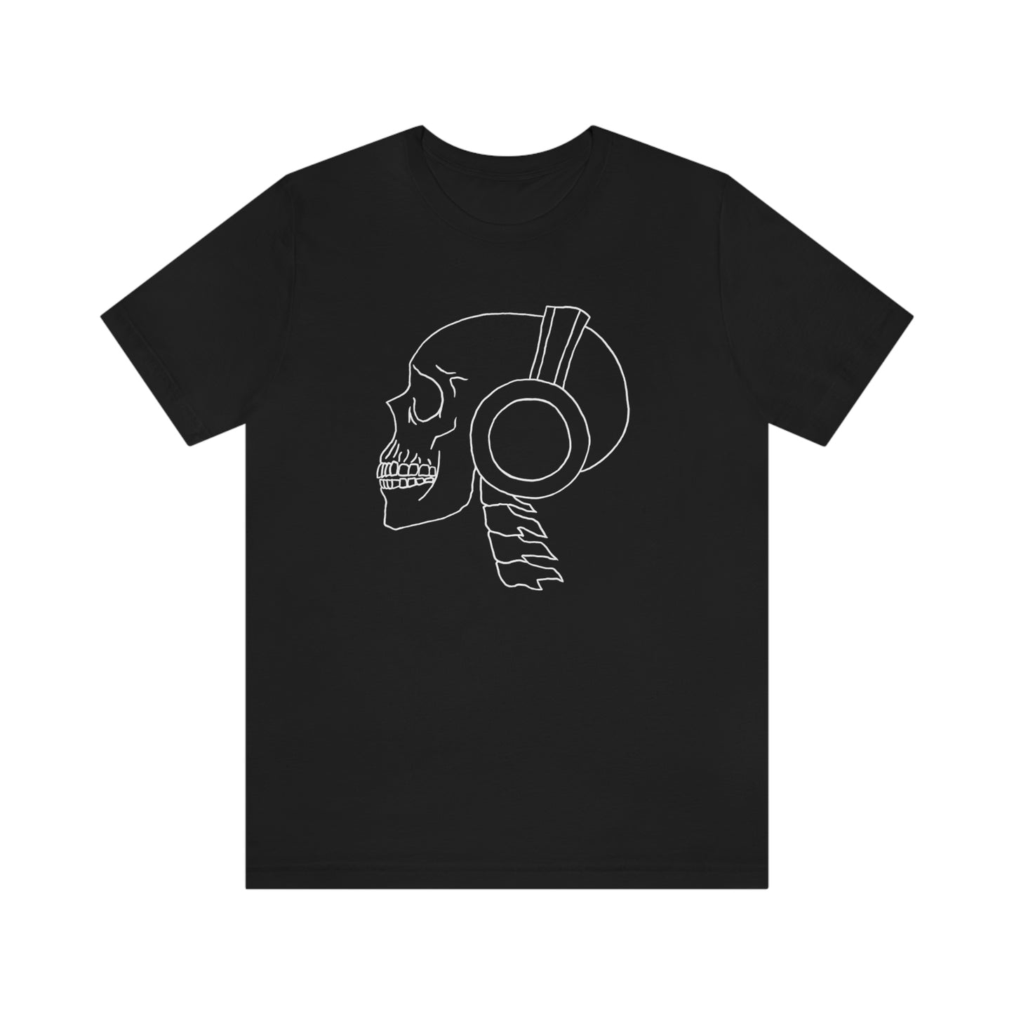 Skull With Headphones Unisex Jersey Short Sleeve Tee